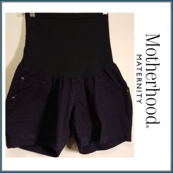Motherhood Maternity Pants - Motherhood Maternity Navy Shorts Secret Fit Belly